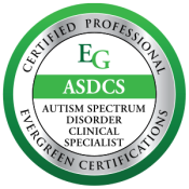 Autism Spectrum Disorder Clinical Specialist certification badge from Evergreen Certifications