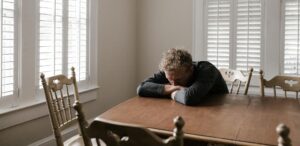 person pausing during life transition and uncertainty